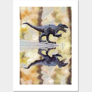 Angry Tyrannosaurus Yelling I CAN SWIM TOO Posters and Art